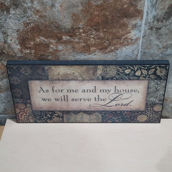 Bible Verse Sign Scripture Wall Art As For Me In My House We Will Serve The Lord - Picture 3 of 12